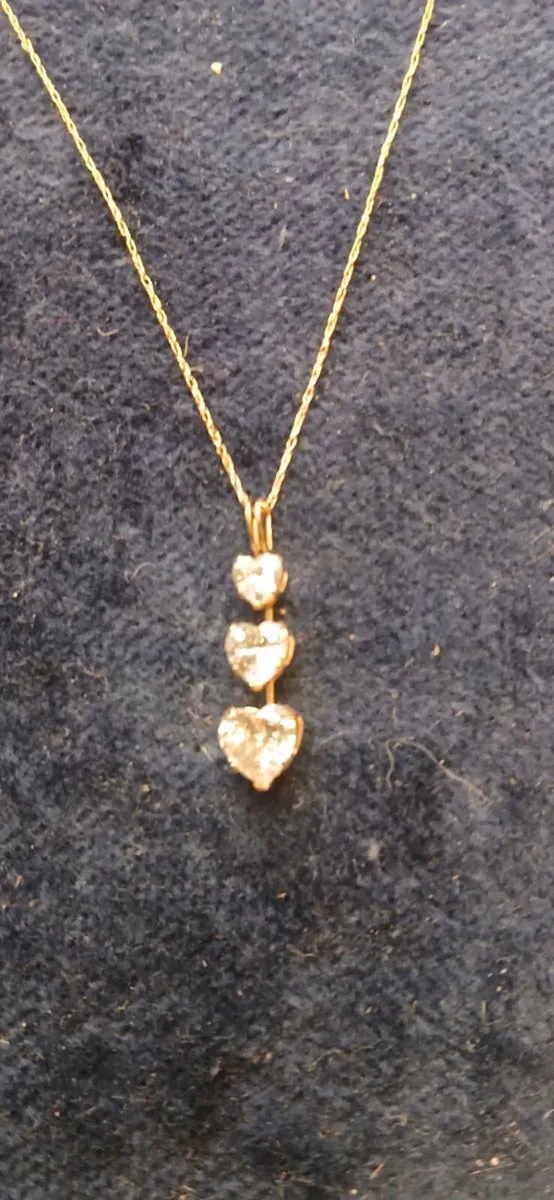 9ct cz pendant and chain - Image 3