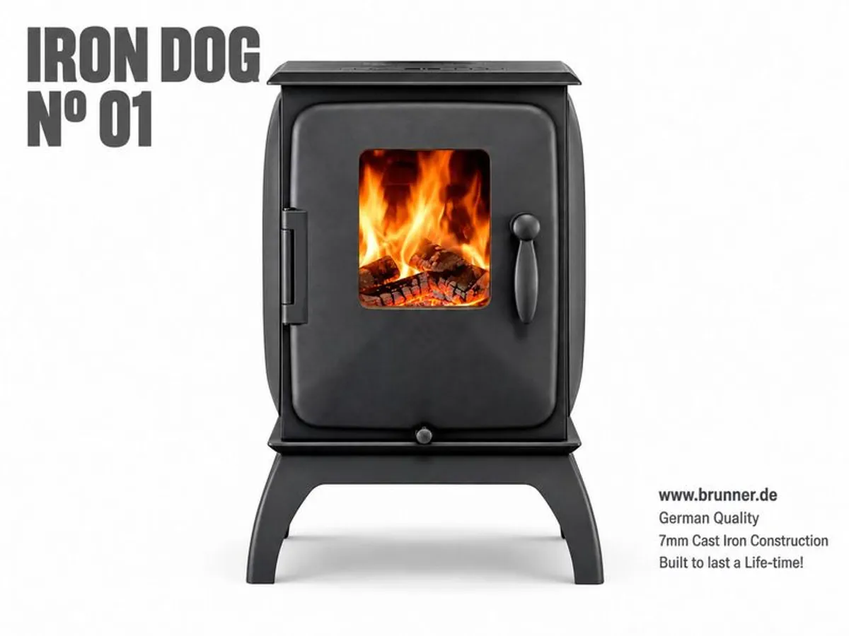 Brunner IRON DOG 01 Wood-Burning Stove, 7kW, A Rated, German Cast Iron - Image 2