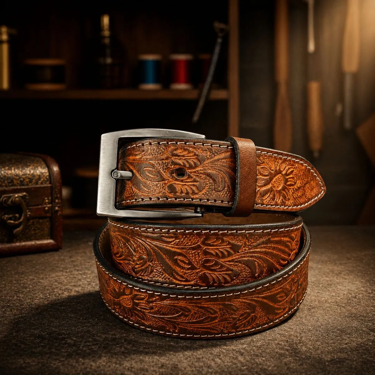 Unisex Genuine Leather Belt  Western Leather Belt - Image 4