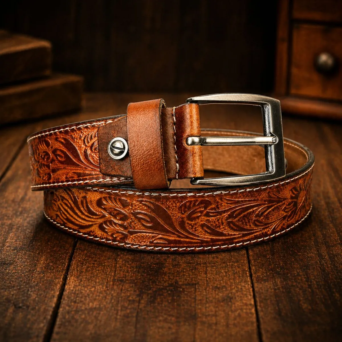 Unisex Genuine Leather Belt  Western Leather Belt - Image 2