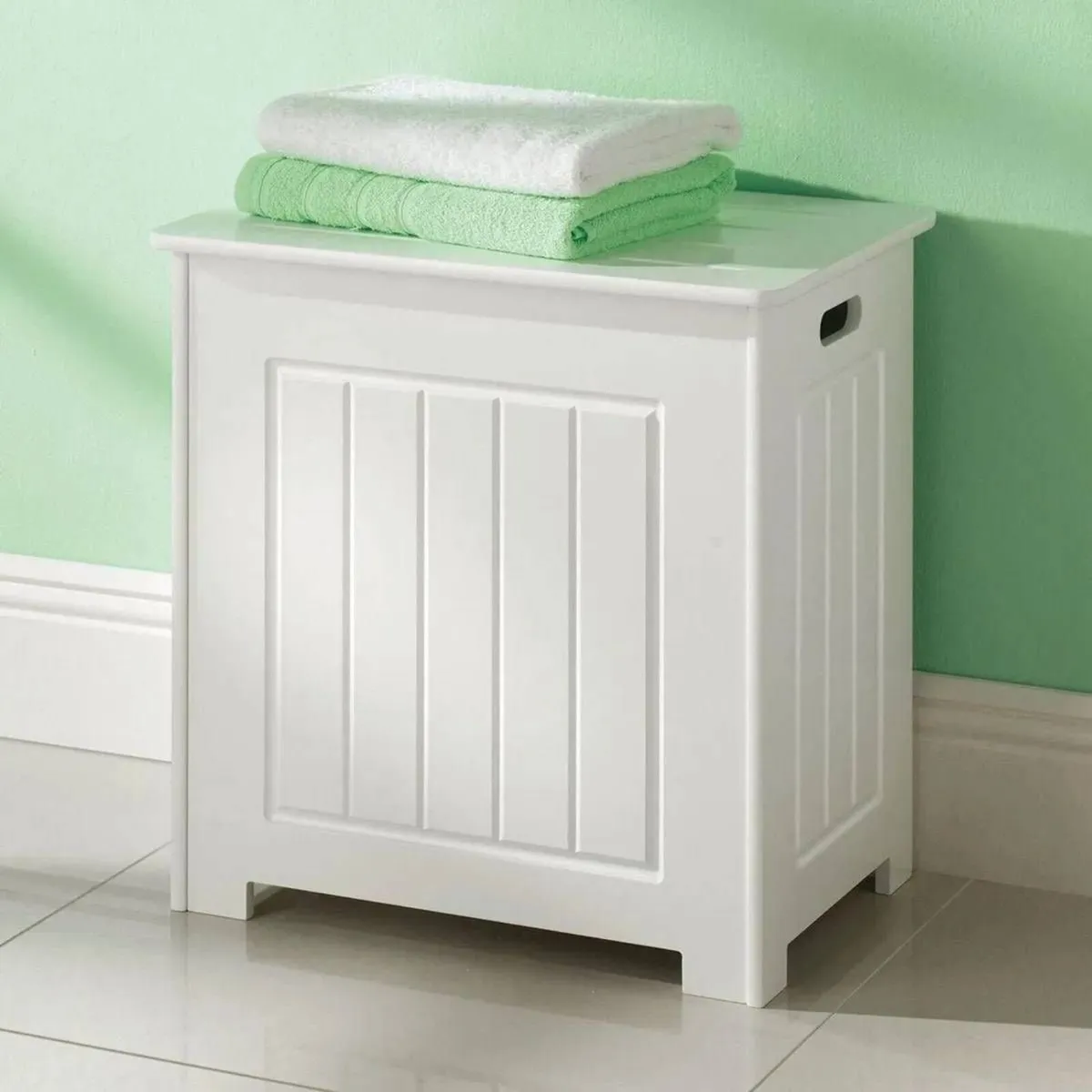 Wooden Laundry Bin with Storage Stool - Image 1