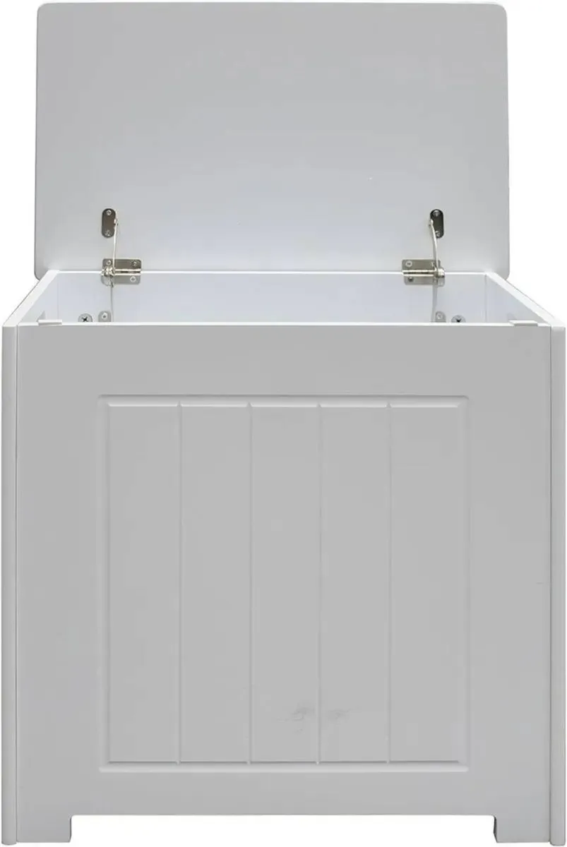 Wooden Laundry Bin with Storage Stool - Image 3