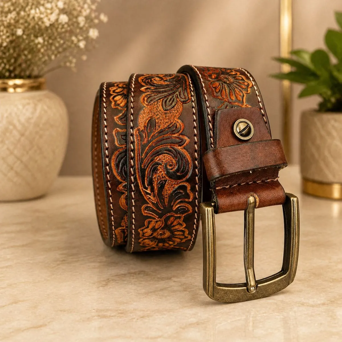 Unisex Genuine Leather Belt  Western Leather Belt - Image 4