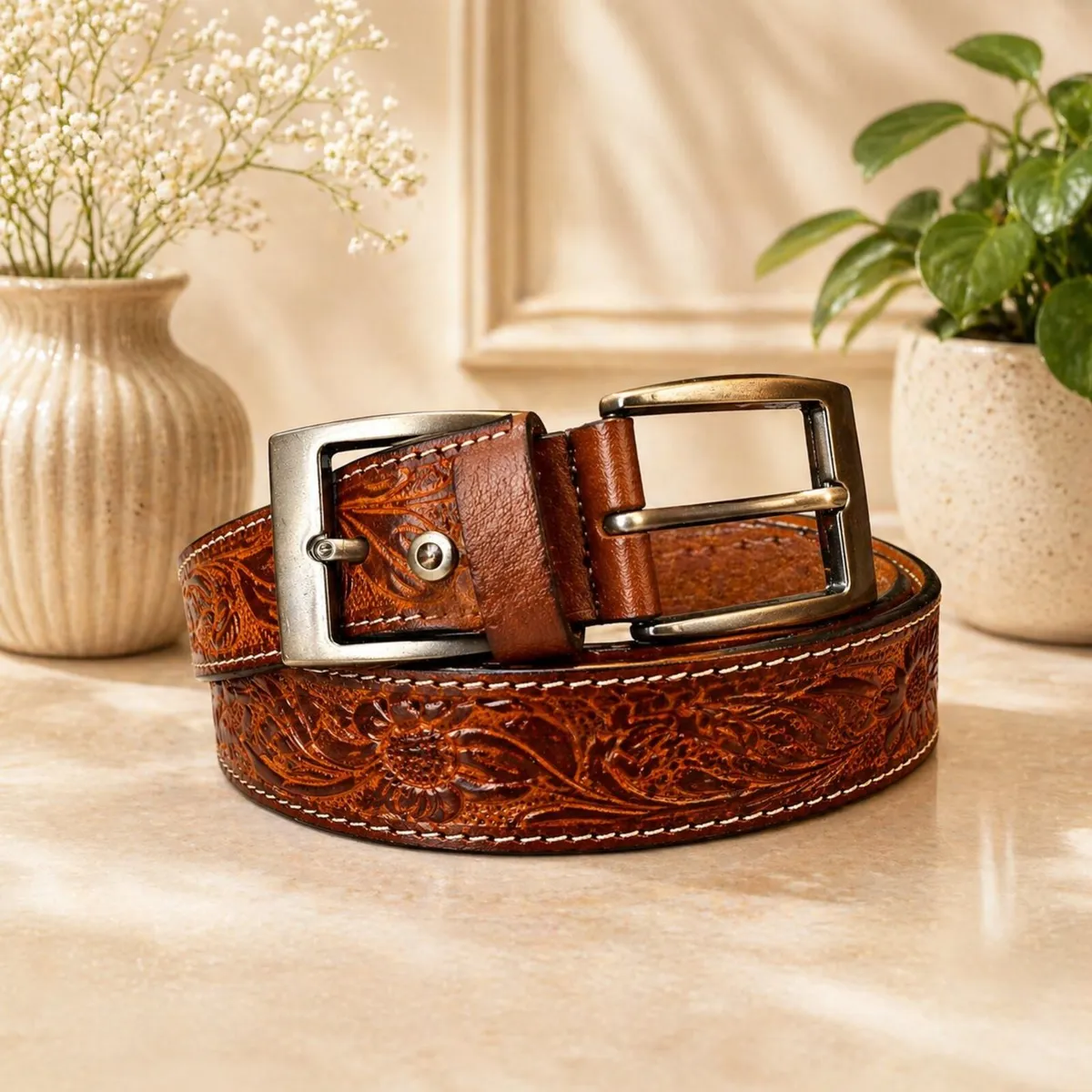 Unisex Genuine Leather Belt  Western Leather Belt - Image 4