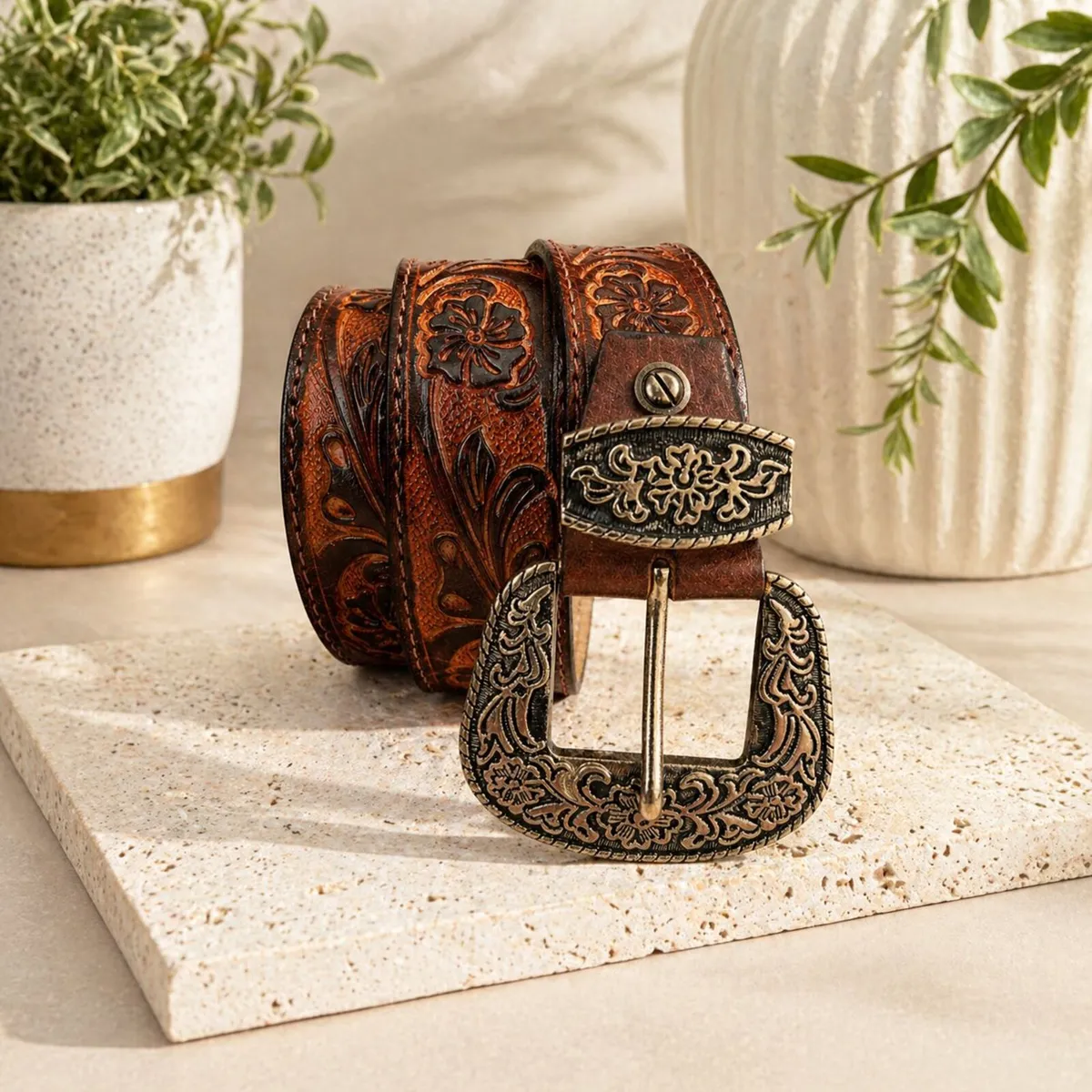 Unisex Genuine Leather Belt  Western Leather Belt - Image 2