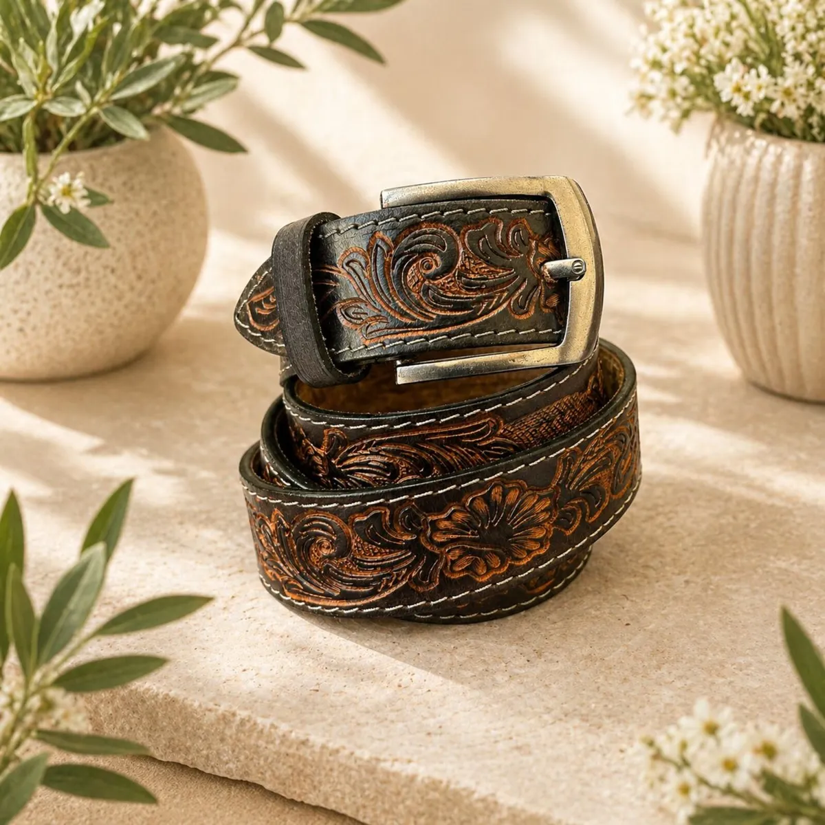 Unisex Genuine Leather Belt  Western Leather Belt - Image 4