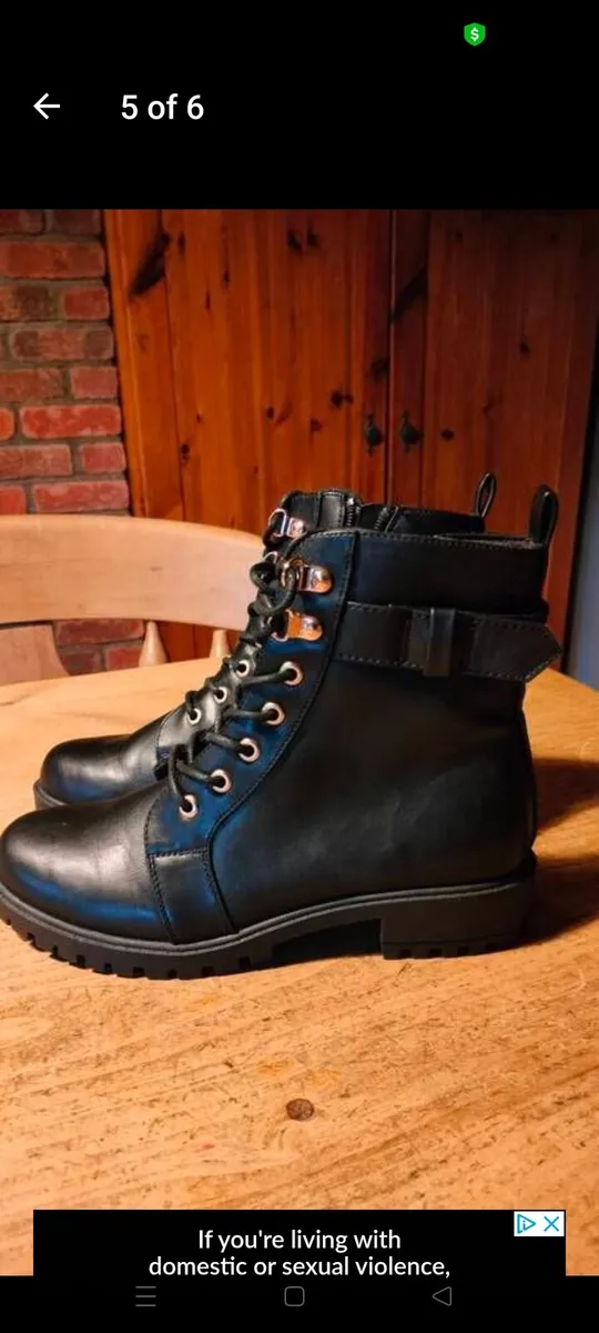 Ladies Accessorize London, black boots. Has side z - Image 2