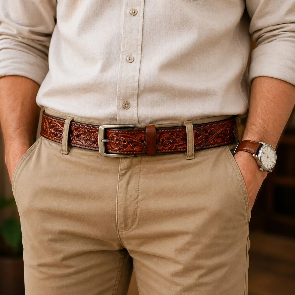 Unisex Genuine Leather Belt  Western Leather Belt - Image 4
