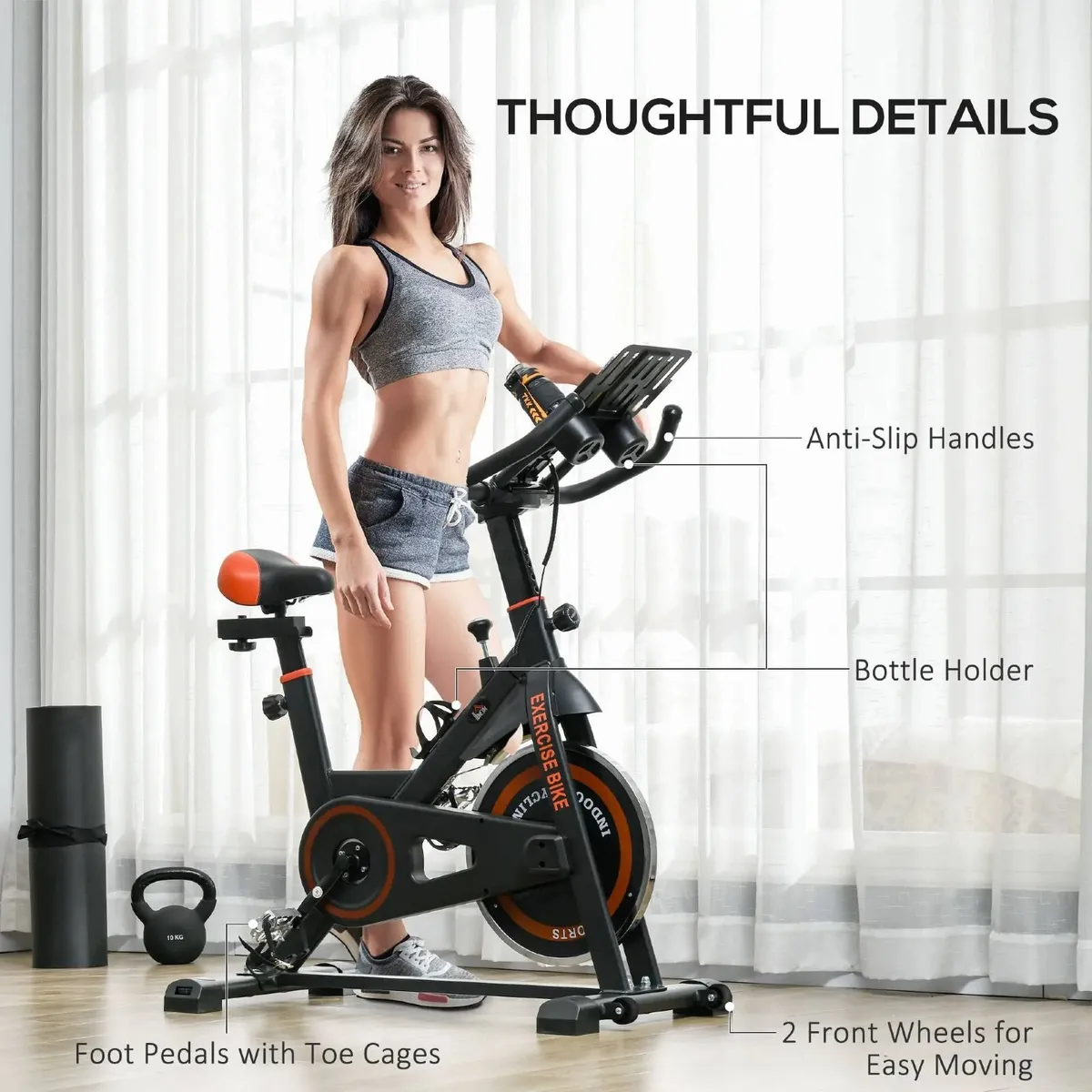 Exercise Bike with Adjustable Handlebar and Seat - Image 1