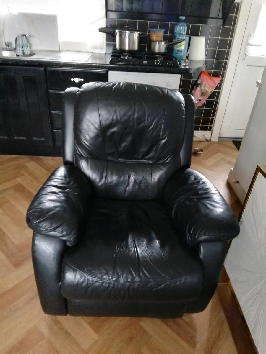 Two armchair black one is a recliner - Image 2