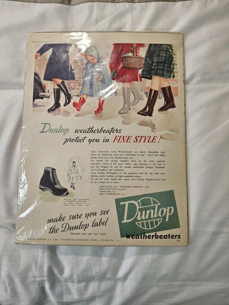 Vintage Dunlop Advertising Card - Image 1
