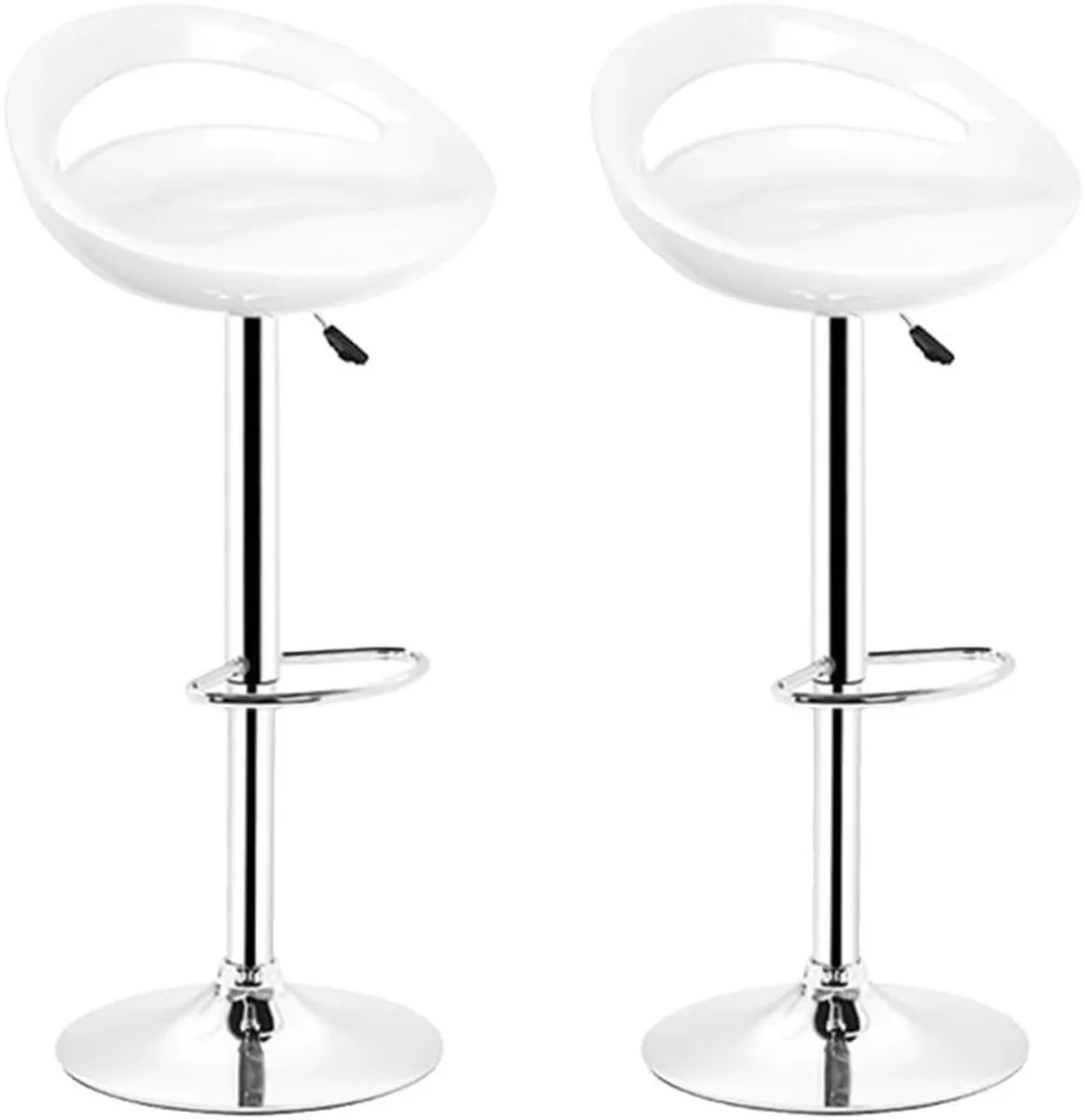 Bar Stool Set of 2 Adjustable Modern ABS Chairs - Image 3