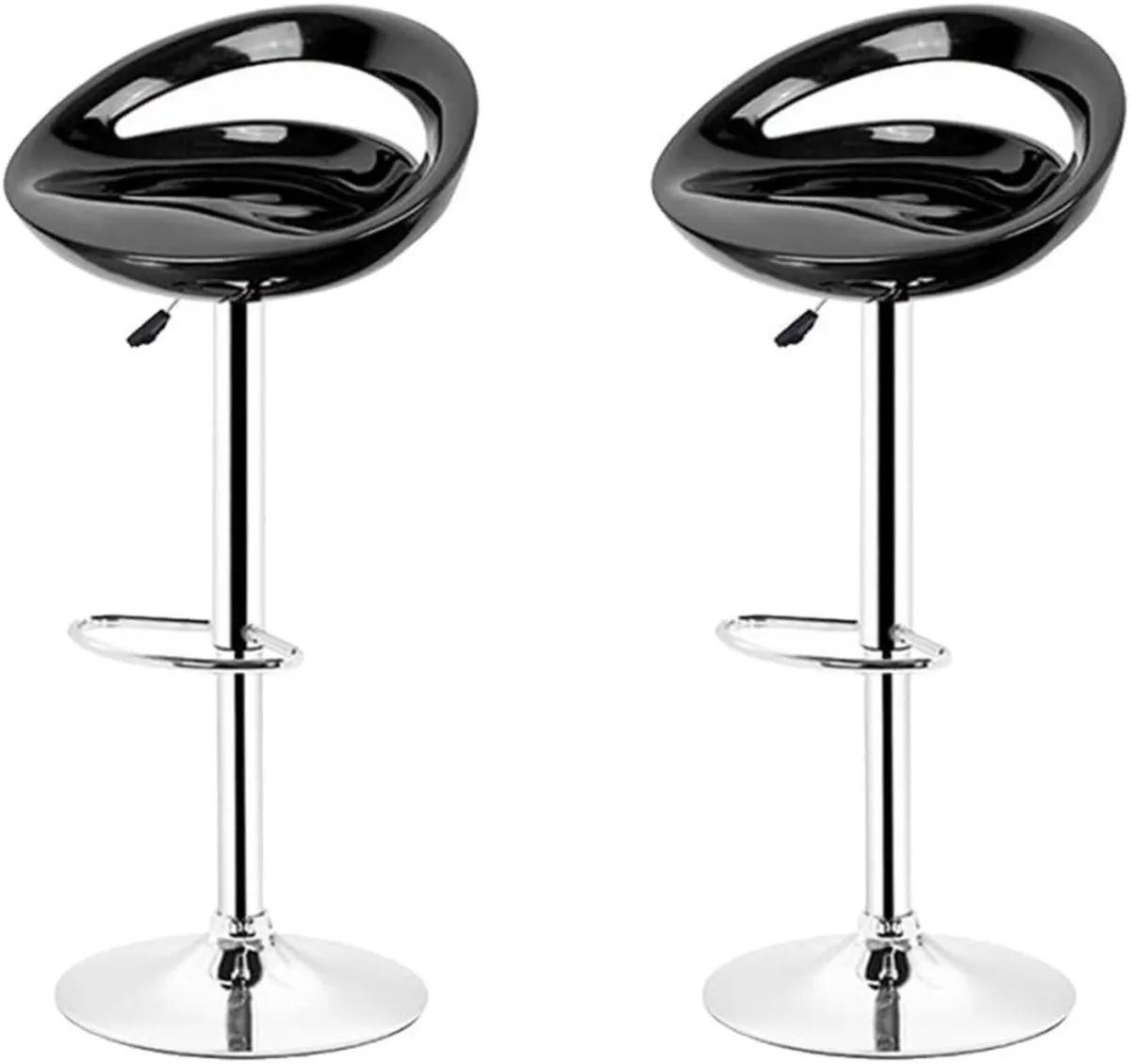 Bar Stool Set of 2 Modern Black White and Red - Image 2