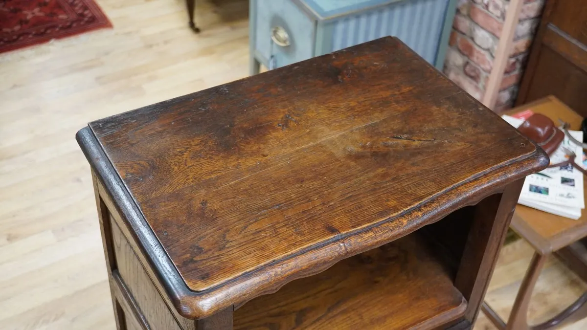 Antique French Oak Petite Cabinet - Image 4