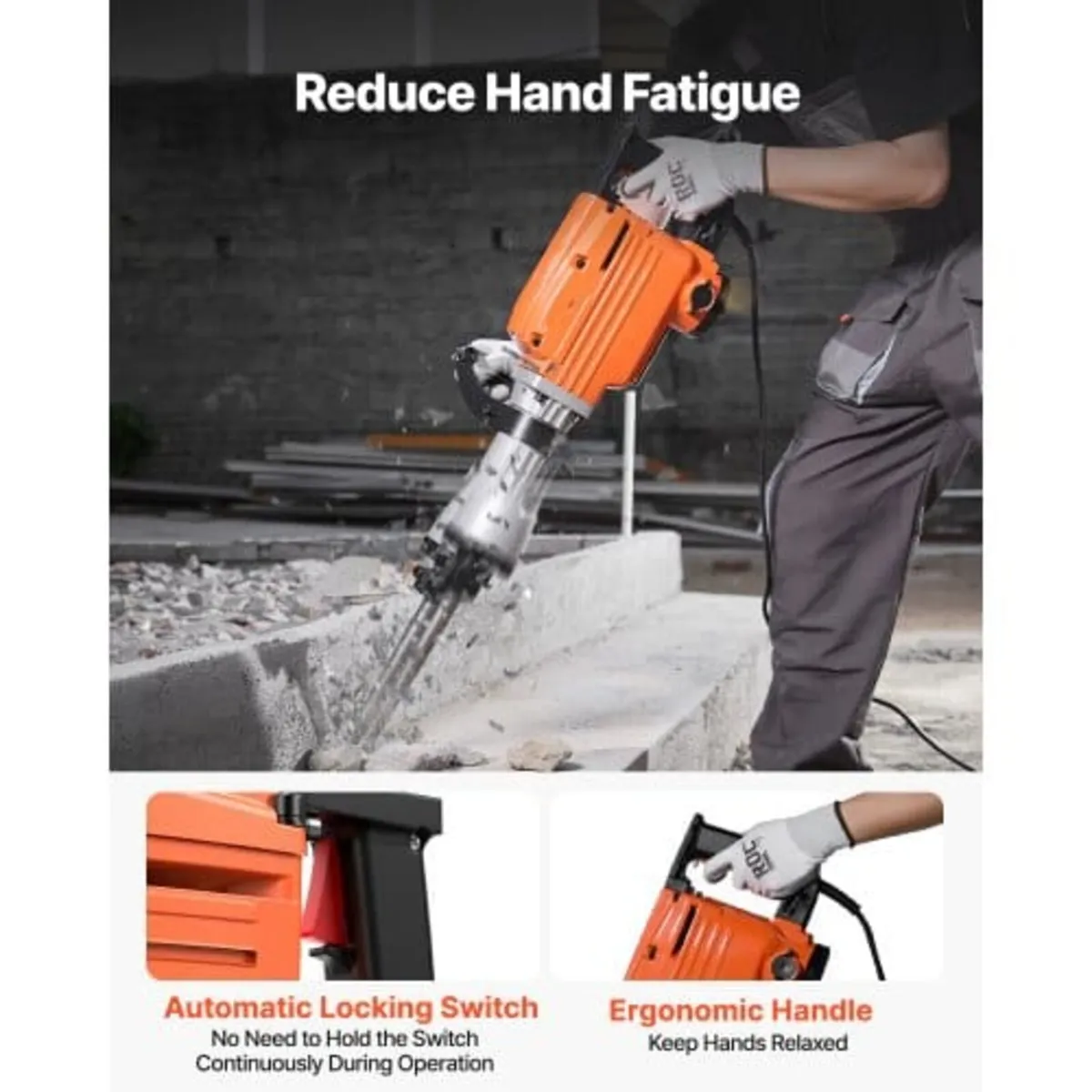 Demolition Jack Hammer Concrete Breaker 2200W Elec - Image 4