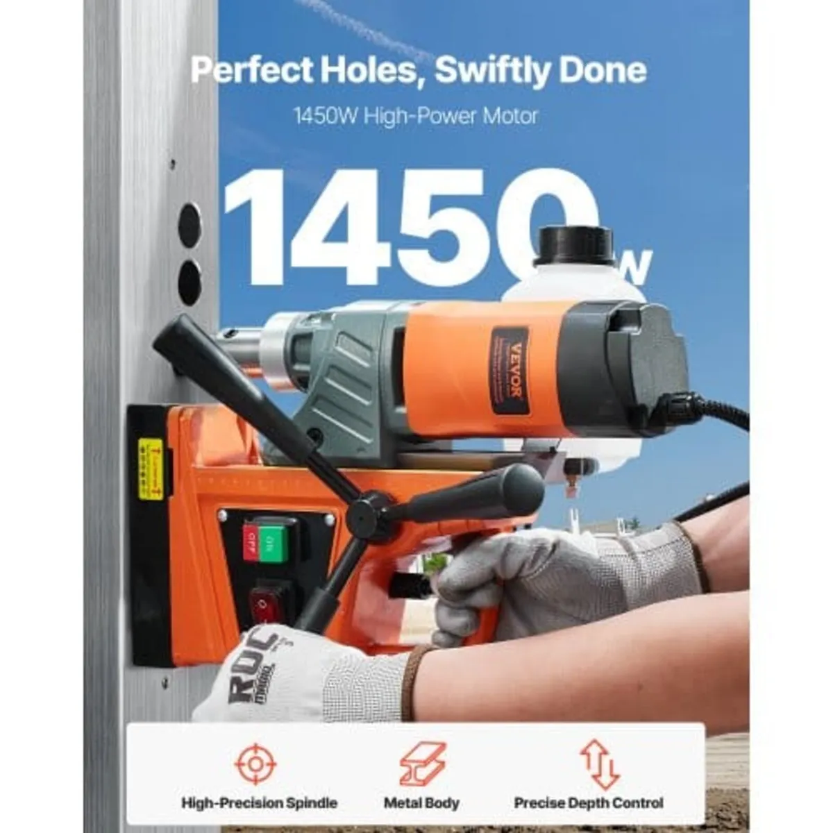 Magnetic Drill, 1450W Motor 1.6 in Boring Diameter - Image 3