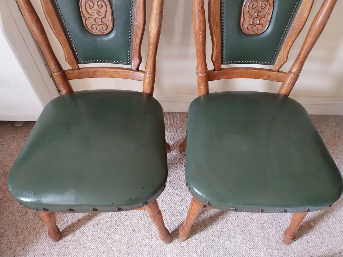 2 x Solid Wood Chairs - Image 2