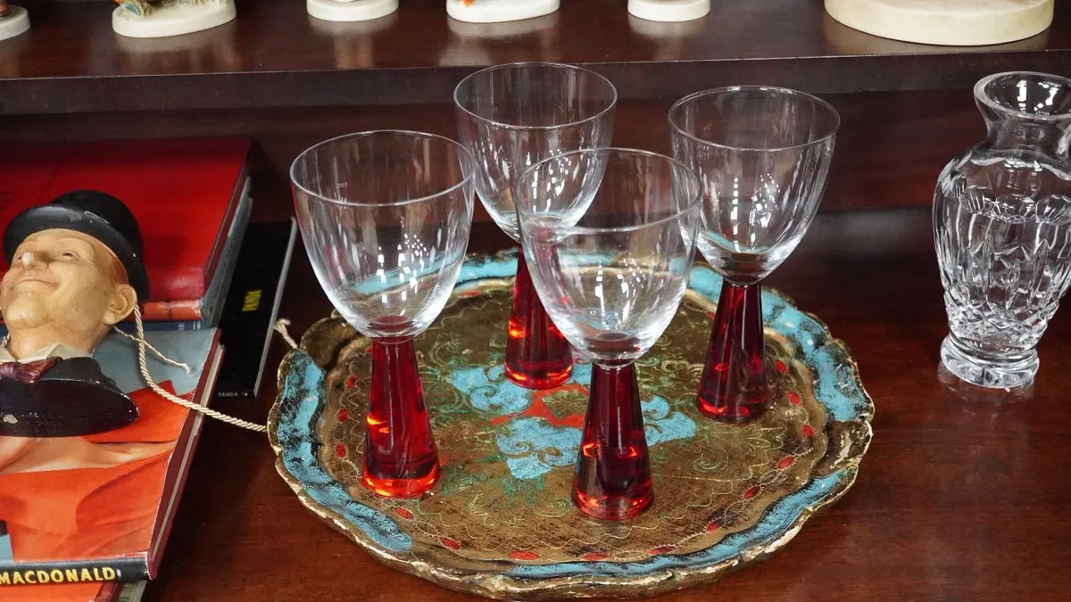 Vintage Artland Prescott Ruby Wine Glasses - Image 2