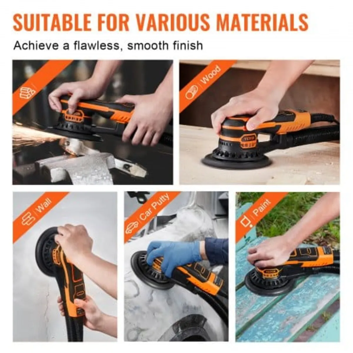 Random Orbital Sander 6-Inch, 350W Brushless Orbit - Image 4