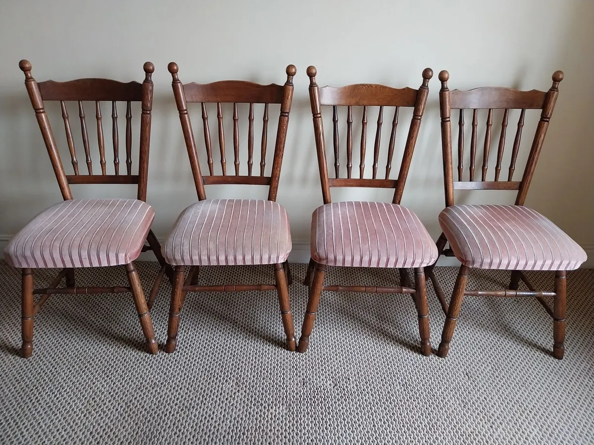 4 x Solid Wood Chairs - Image 1