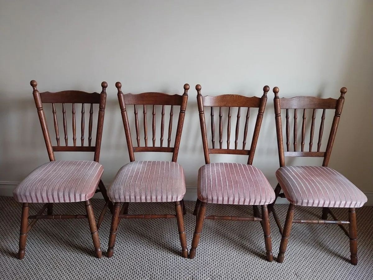 4 x Solid Wood Chairs - Image 4