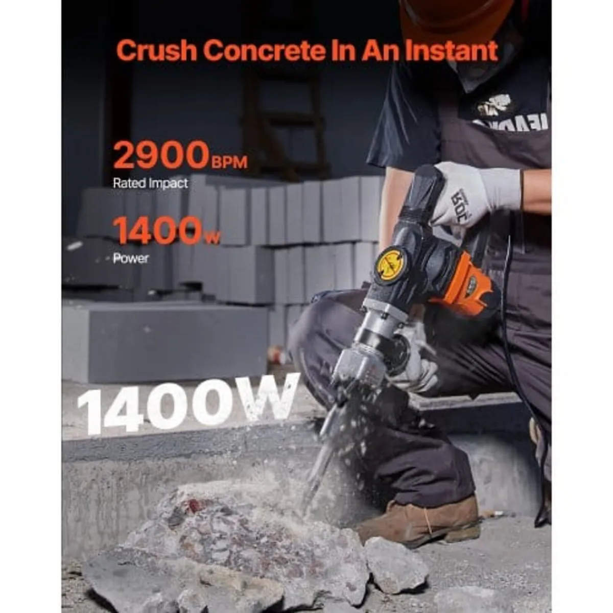 Demolition Jack Hammer Concrete Breaker 1400W Elec - Image 2