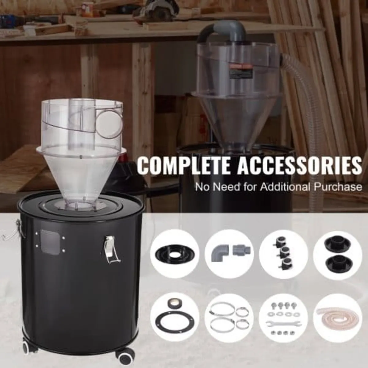 Cyclone Dust Separator with Metal Tank, 4" Retrofi - Image 4