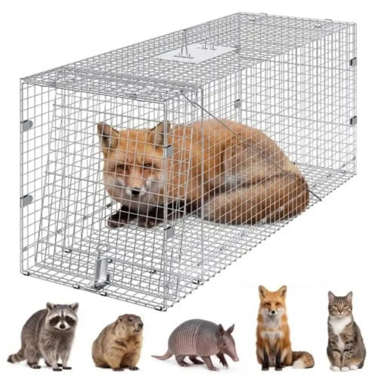 Live Animal Cage Trap 106.7 x 40.6 x 45.7 cm Human - Image 1