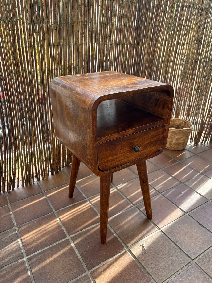 Solid Mango Wood Bedside Tables – Set of 2 table - Image 1