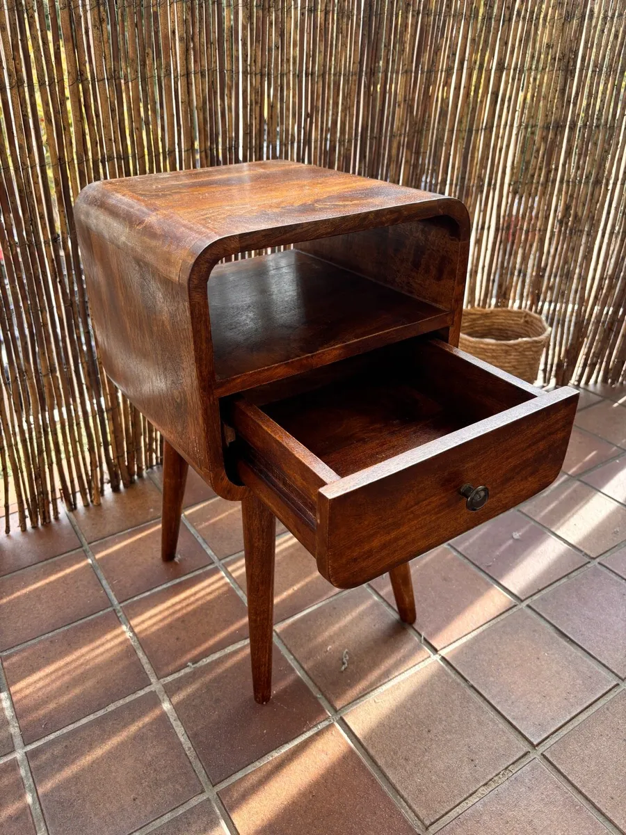 Solid Mango Wood Bedside Tables – Set of 2 table - Image 2