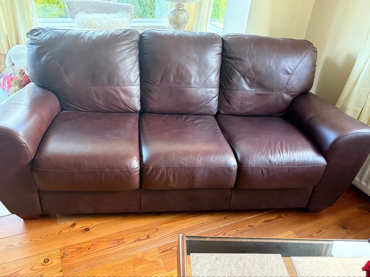 Brown Leather Suite - Excellent Condition - Image 3