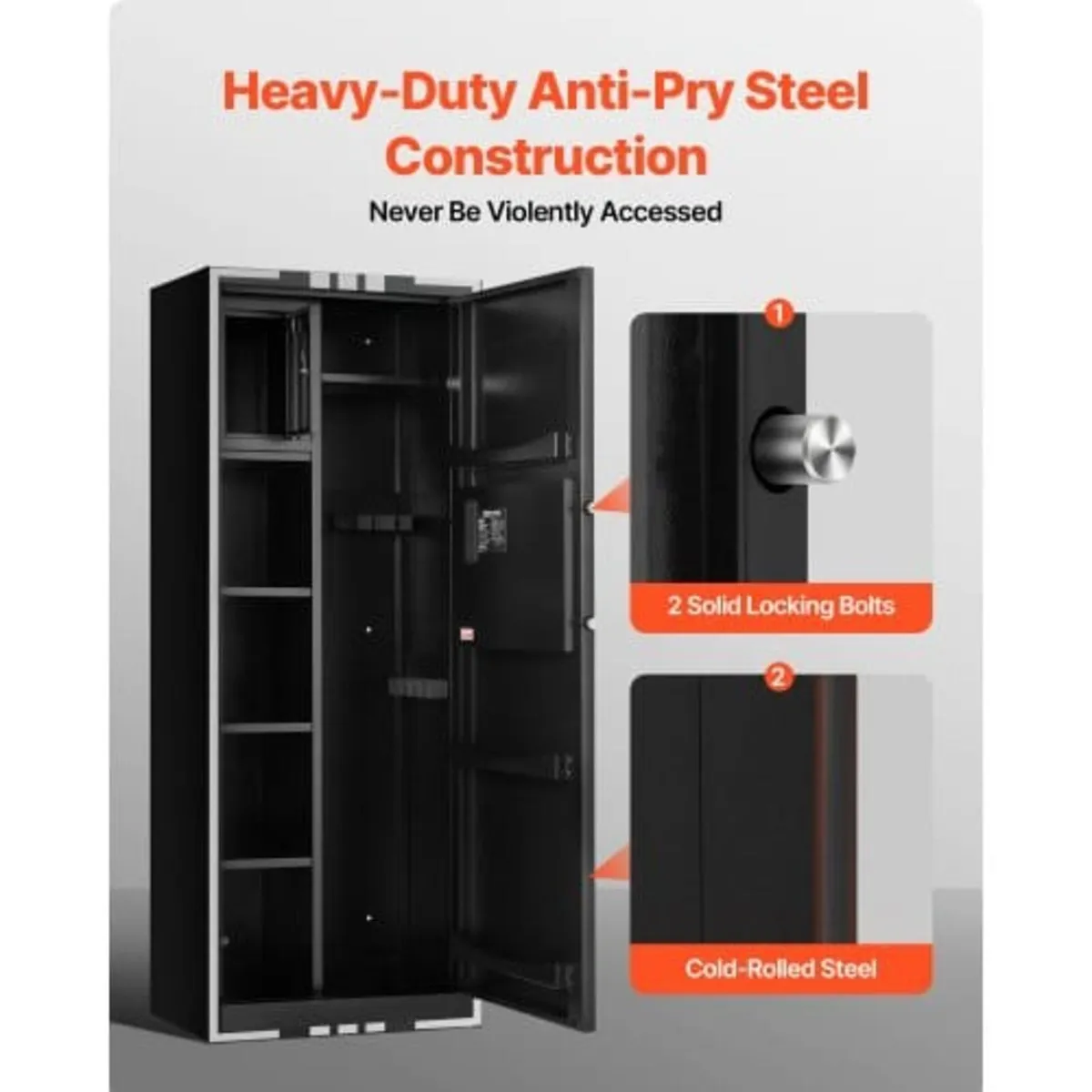 4 Gun Safe, Long Gun Cabinet for Rifles and Pistol - Image 3
