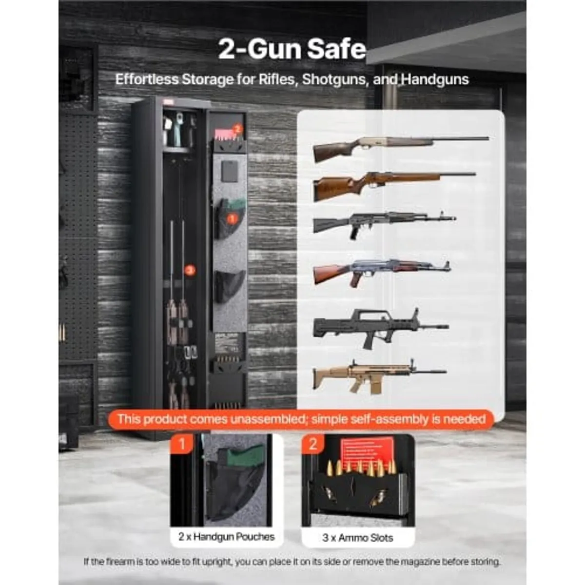 4 Gun Safe, Long Gun Cabinet for Rifles and Pistol - Image 4