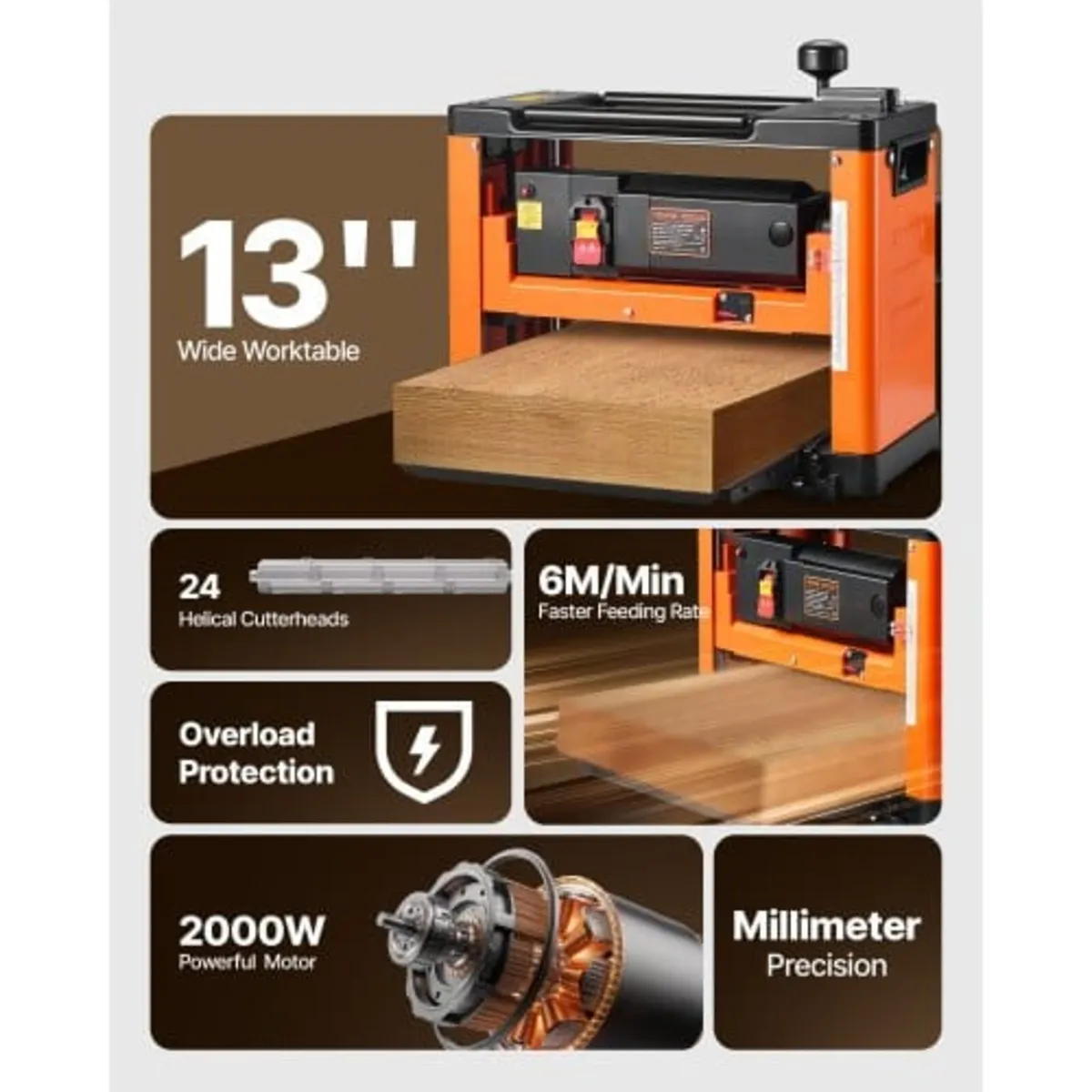 Thickness Planer, 330 mm Width Worktable, Woodwork - Image 2