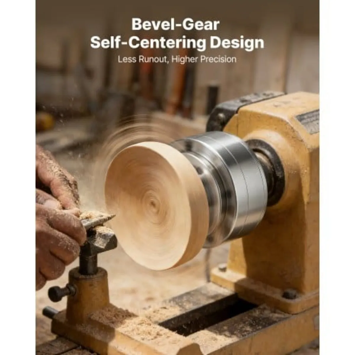 4 Inch Wood Lathe Chuck, 4-Jaw, Self-Centering Woo - Image 2