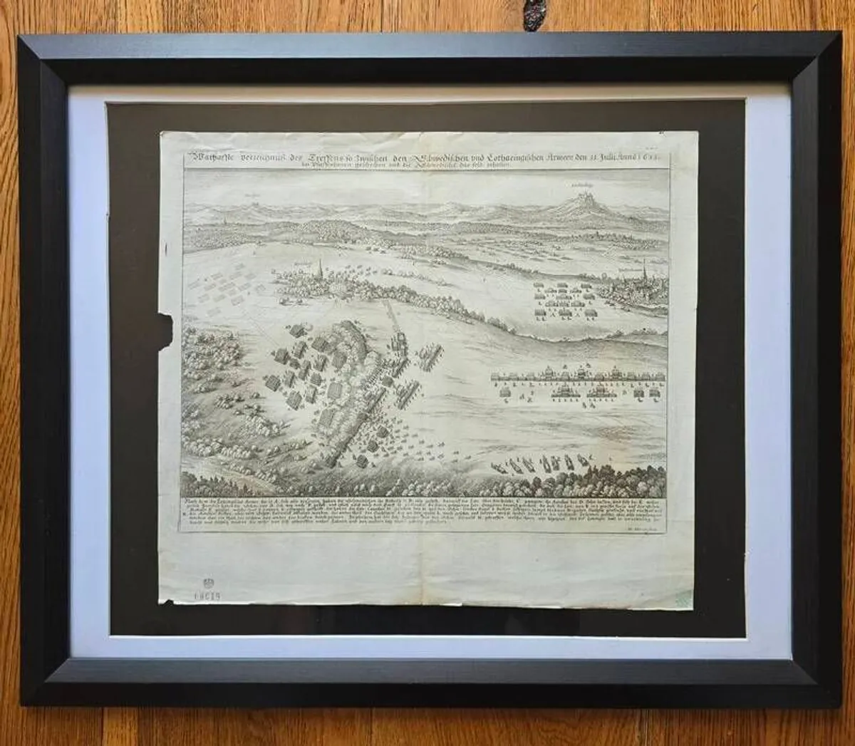 3 Matthaus Merian Antique Battle Engravings  17th Century Framed Set - Image 3