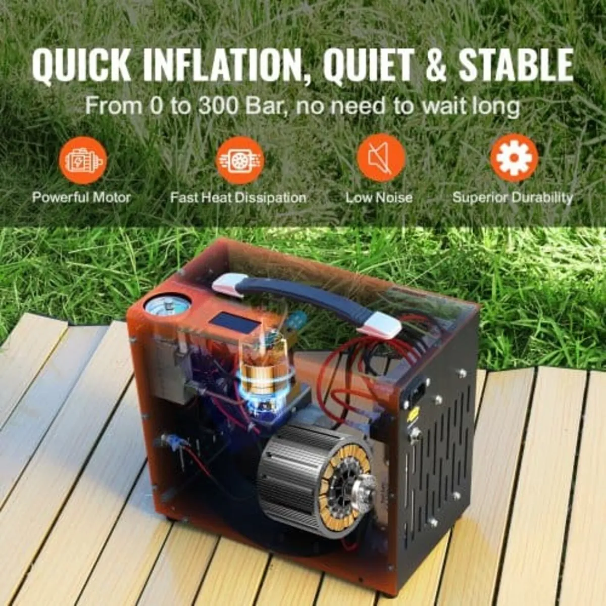PCP Air Compressor, 4500PSI/30Mpa Portable PCP Air - Image 2