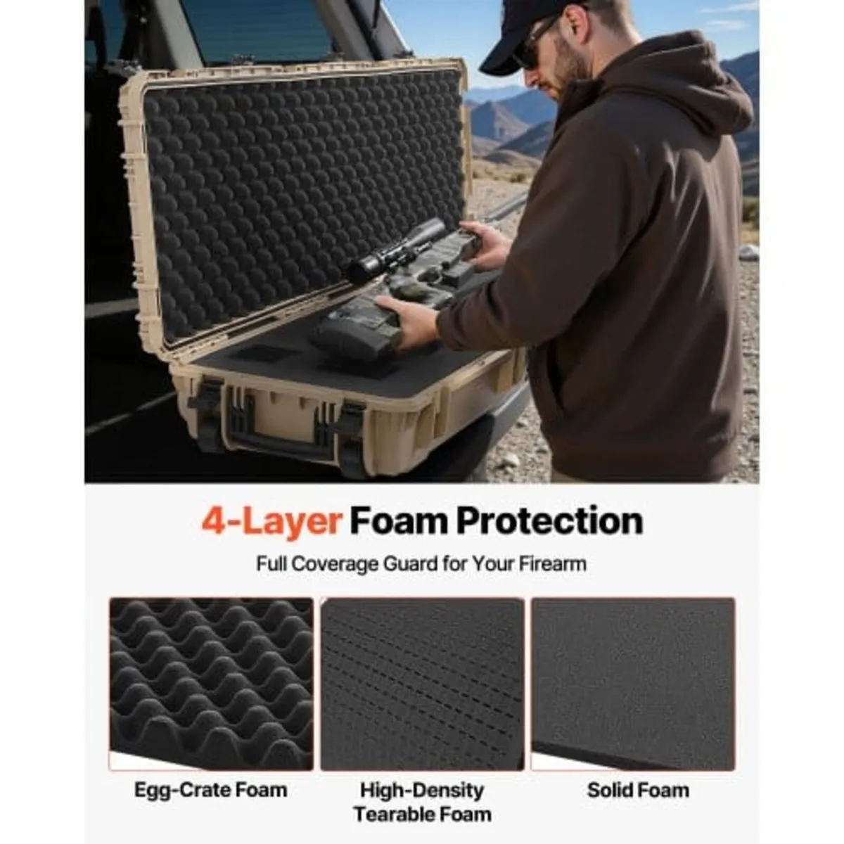 Hard Rifle Case, Lockable Rifle Case with Pre-cut - Image 4