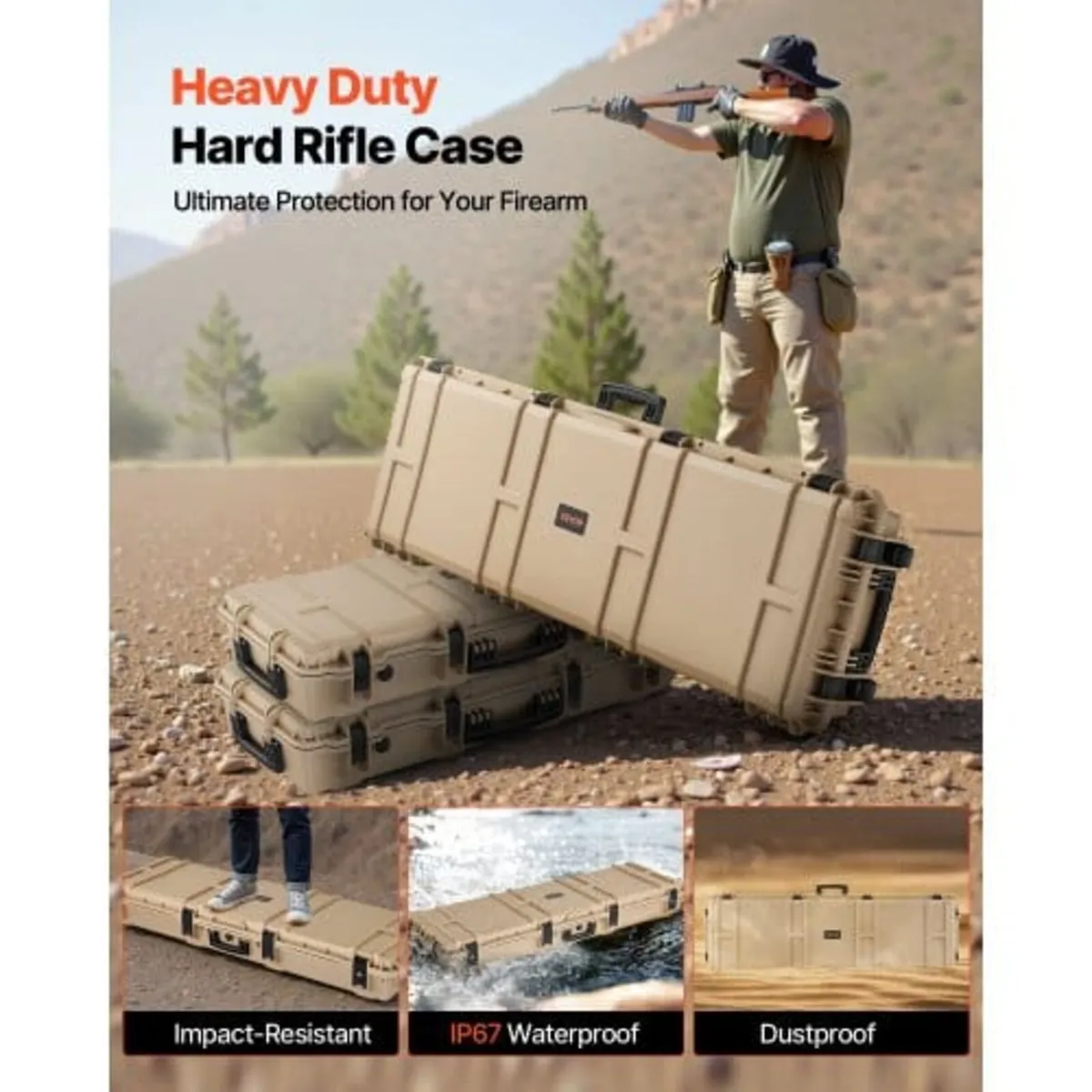 Hard Rifle Case, Lockable Rifle Case with Pre-cut - Image 3