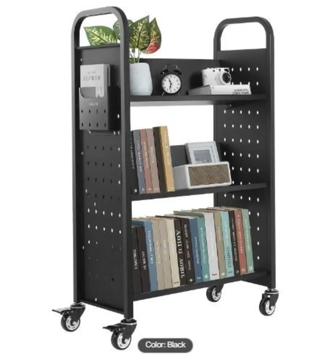 Rolling Library Book Cart - Image 1