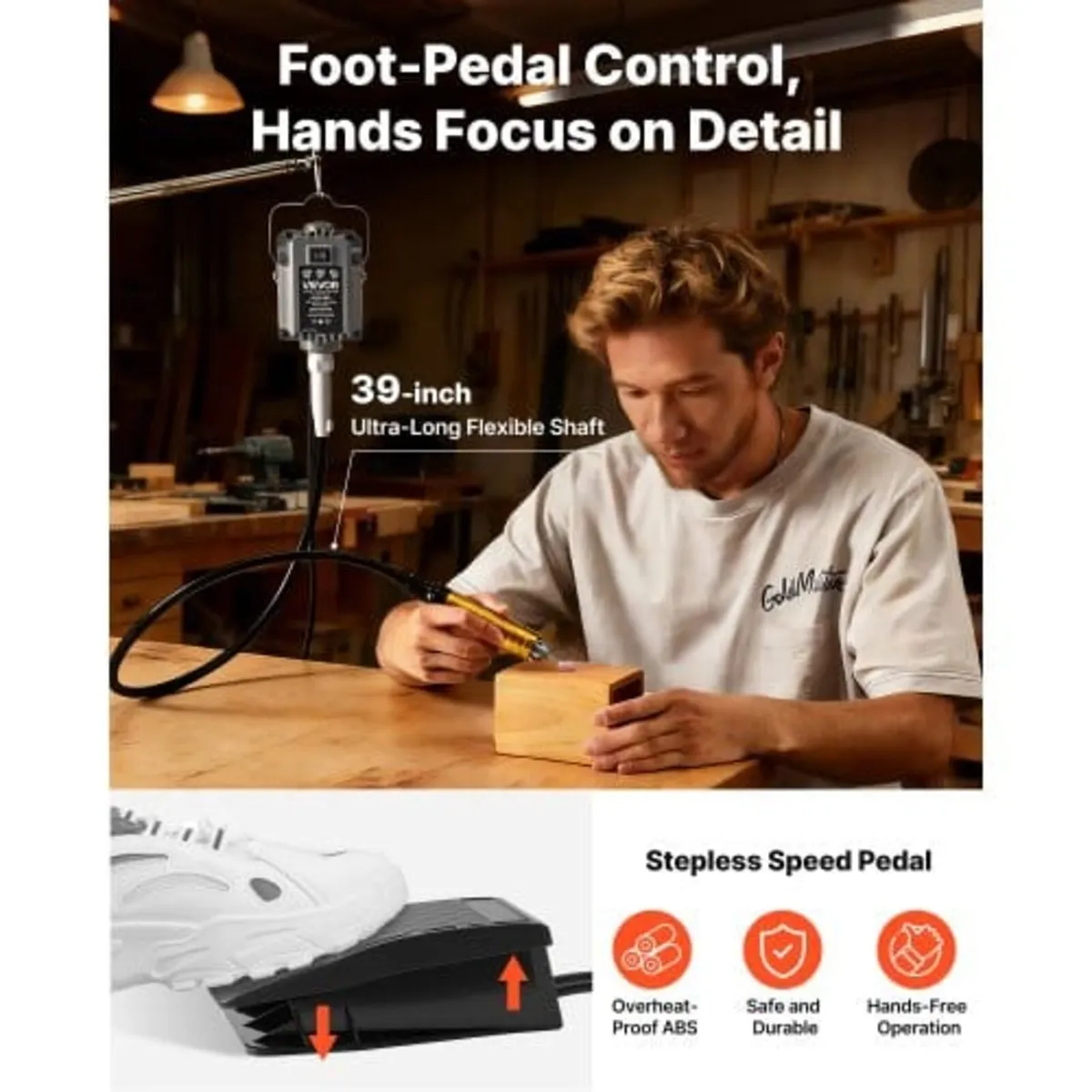 Flex Shaft Grinder, 1200W 30000RPM Electric Flex S - Image 2