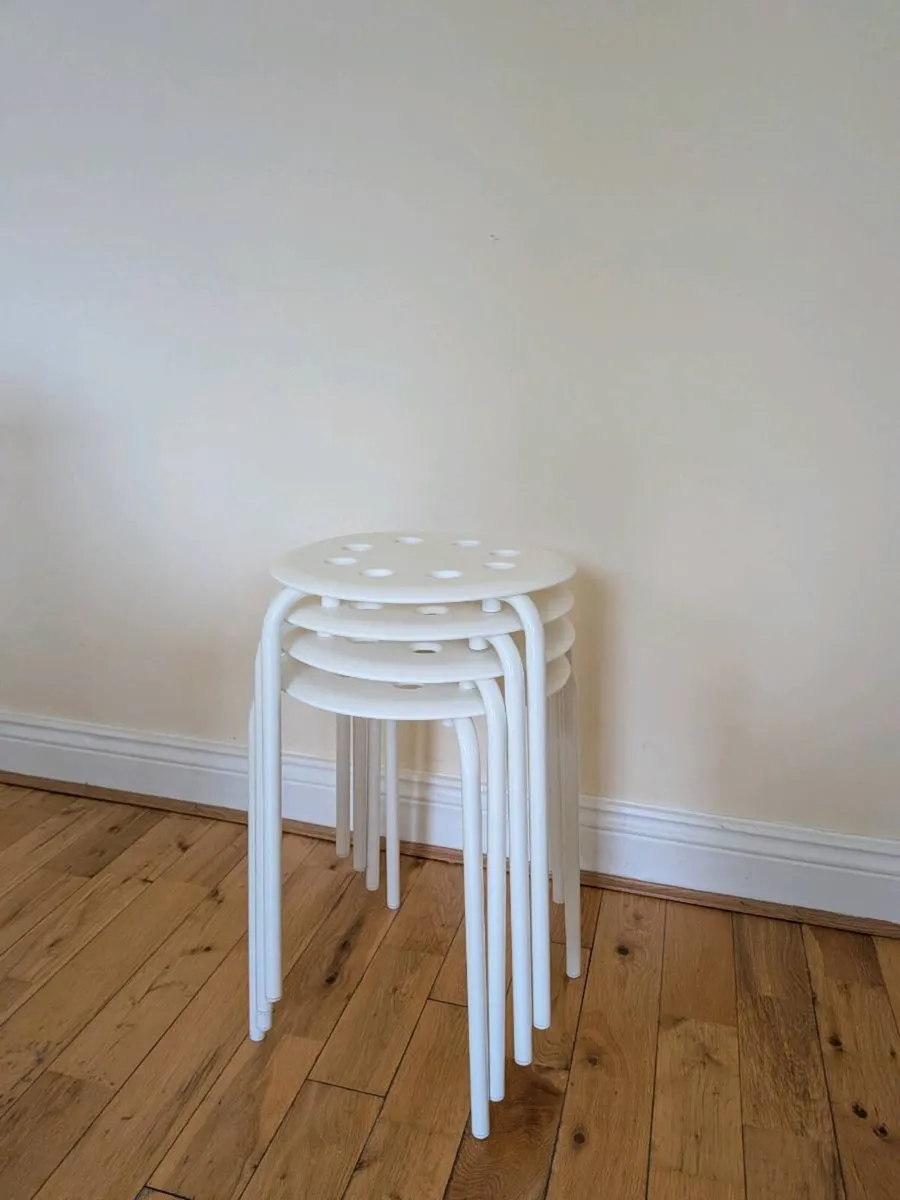 Set of 4 IKEA MARIUS Stools - White - Image 1