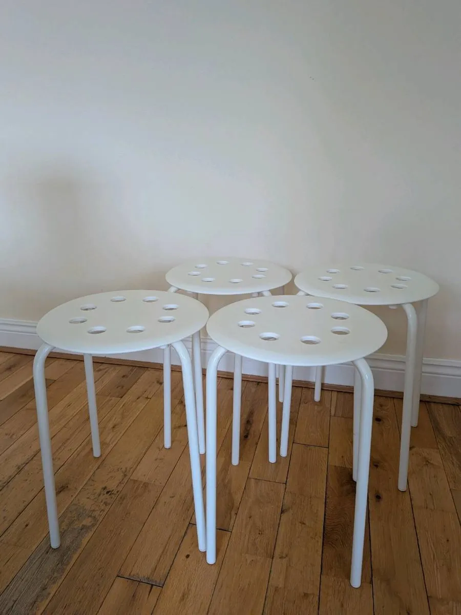 Set of 4 IKEA MARIUS Stools - White - Image 2