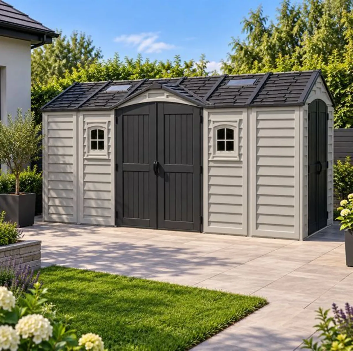 15x8 APEX PRO PLUS VINYL GARDEN SHED – LARGE HEAVY - Image 1
