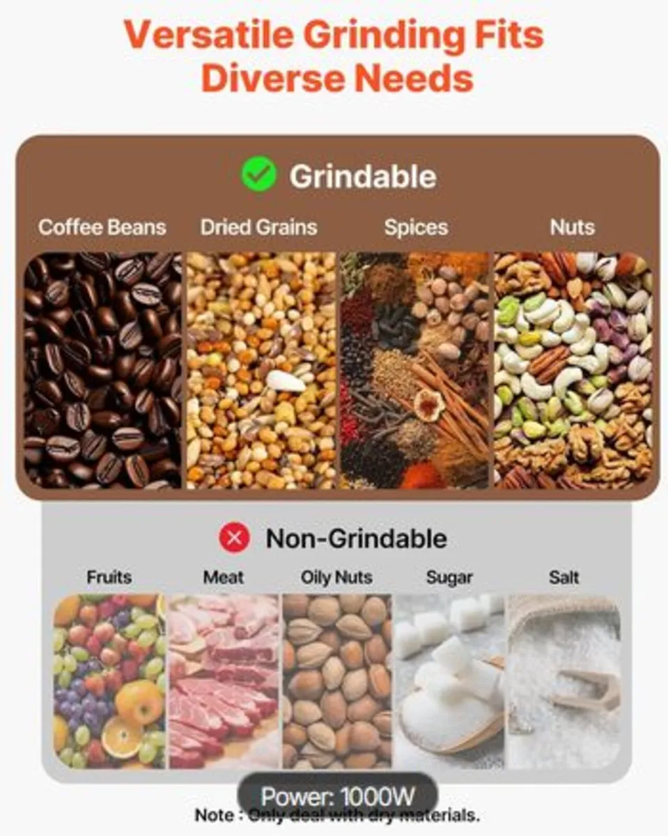 Electric Grain Mill Grinder,600W High Power Commer - Image 2