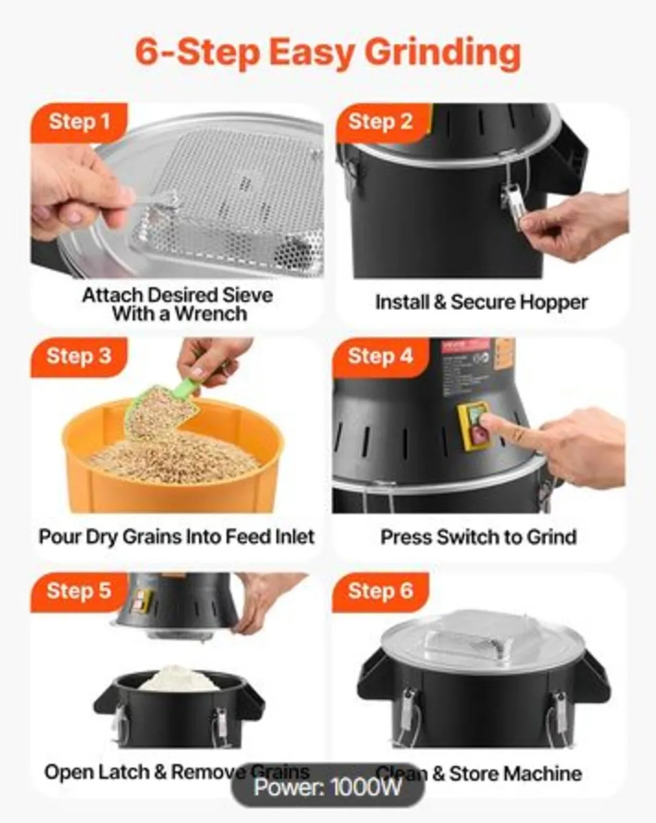 Electric Grain Mill Grinder,600W High Power Commer - Image 3