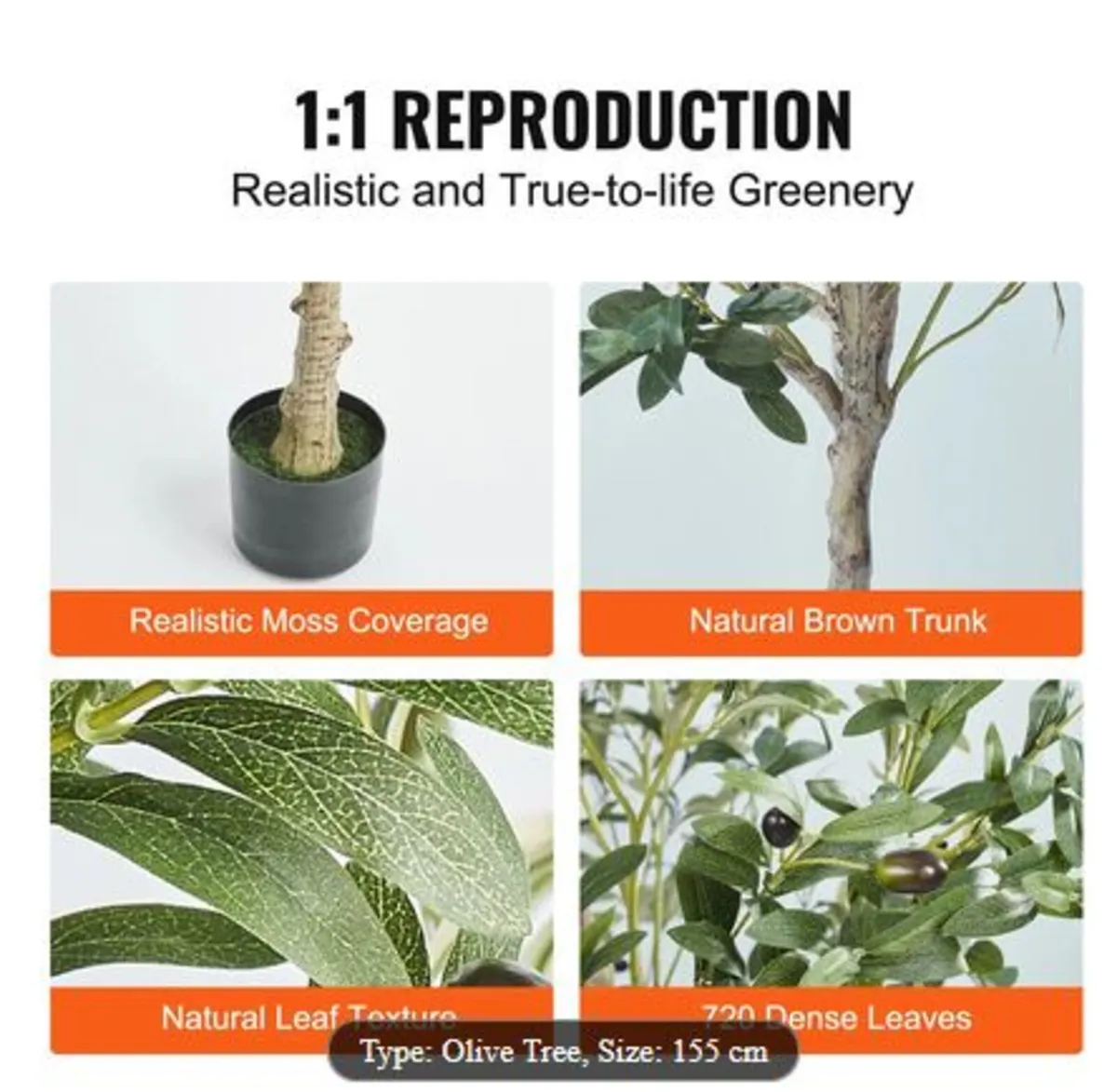 Artificial Olive Tree,1.5m Tall Faux Plant,Secure - Image 3