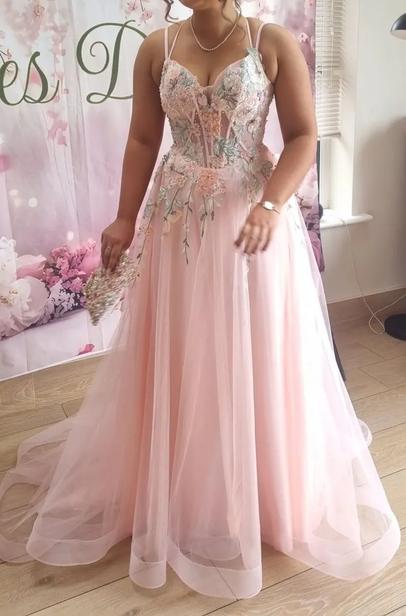 Stunning Light Coral Debs Dress - Image 3