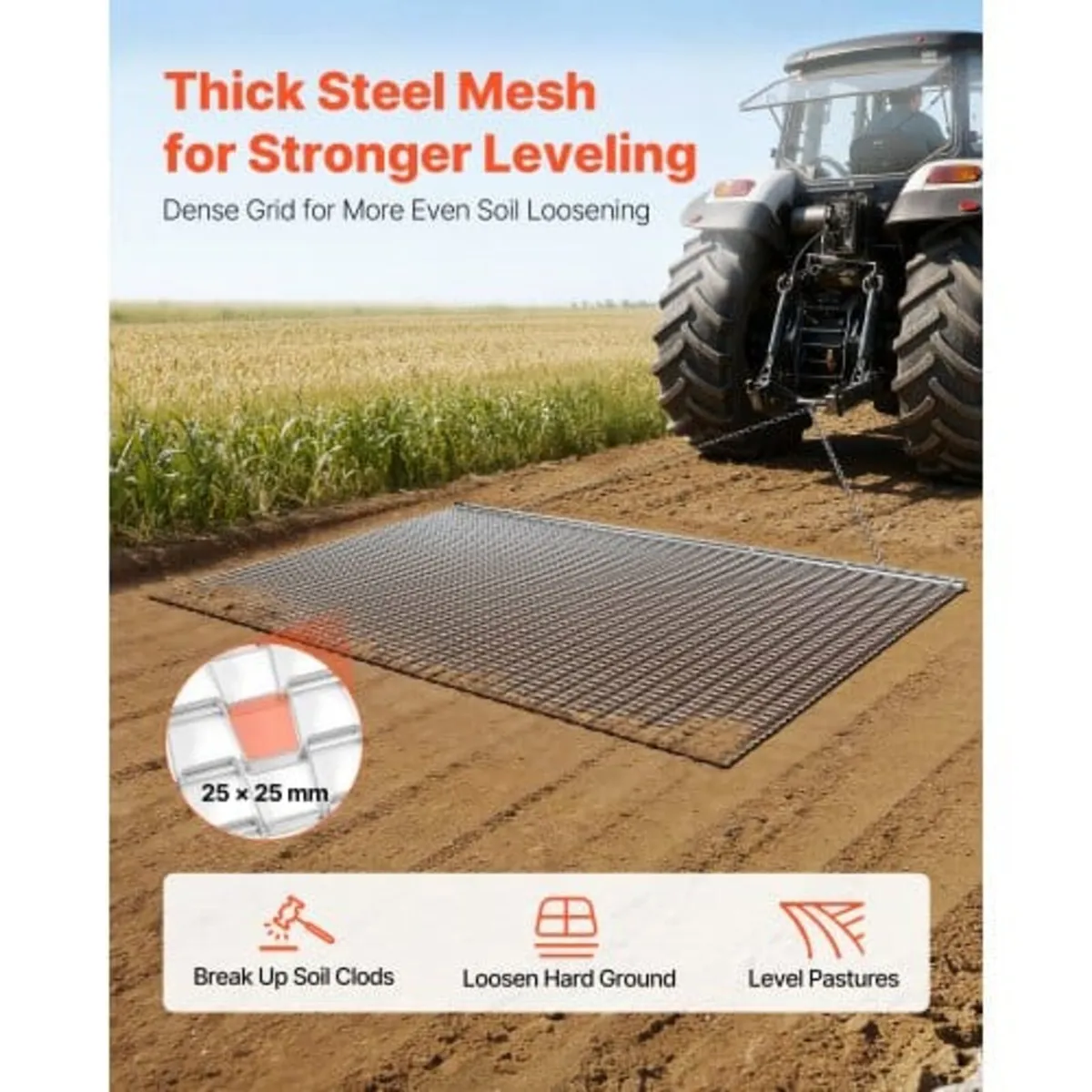 Drag Harrow, 2 x 1.2 m, High-Efficiency Chain Harr - Image 3
