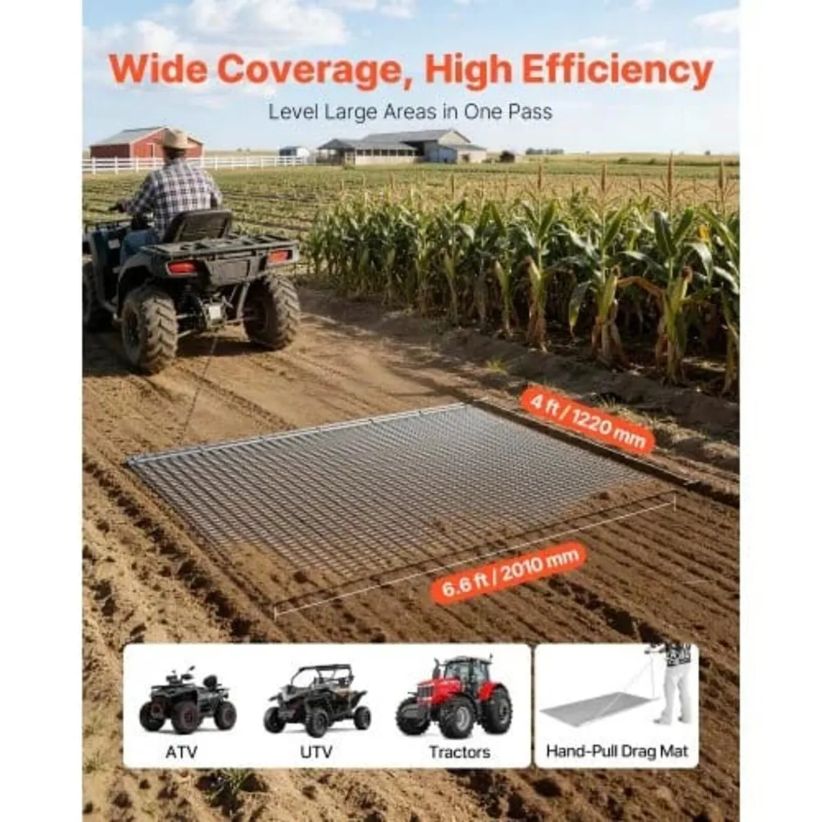 Drag Harrow, 2 x 1.2 m, High-Efficiency Chain Harr - Image 4